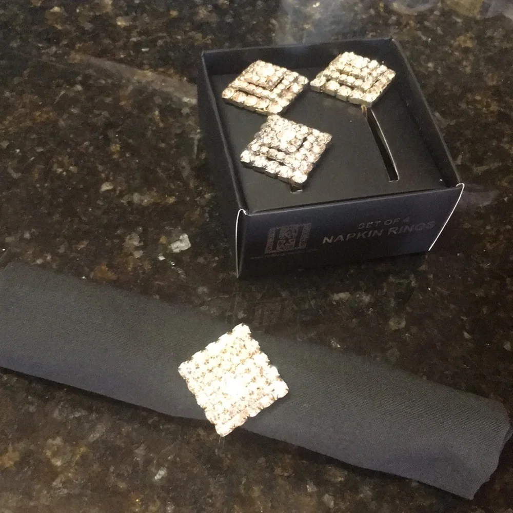 Crystal Napkin Rings Set of 4